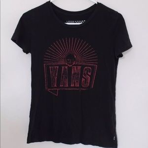 Vans Black Love Skull T-Shirt Medium